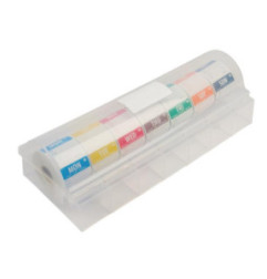 Etiquettes amovibles code couleur avec distributeur plastique Hygiplas 50mm