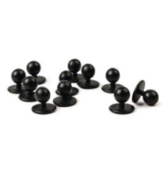 Boutons amovibles Whites noirs (Lot de 12)