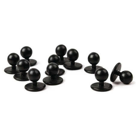 Boutons amovibles Whites noirs (Lot de 12)