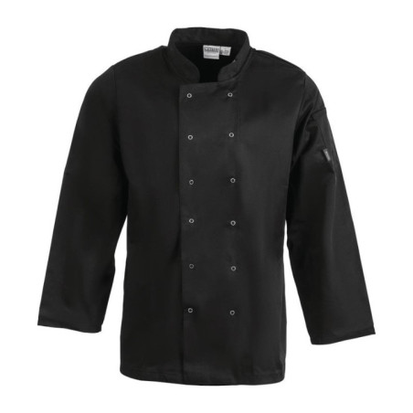 Veste de cuisine mixte Whites Vegas manches longues noire L