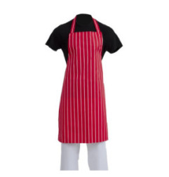 Tablier bavette Whites rayé rouge et blanc