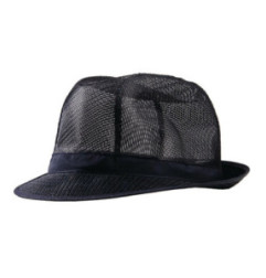 Chapeau Trilby bleu marine avec résille M