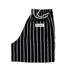 Pantalon de cuisine mixte Baggy Chef Works rayé noir et blanc L