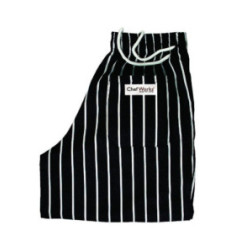 Pantalon de cuisine mixte Baggy Chef Works rayé noir et blanc M