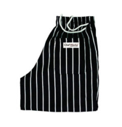Pantalon de cuisine mixte Baggy Chef Works rayé noir et blanc S