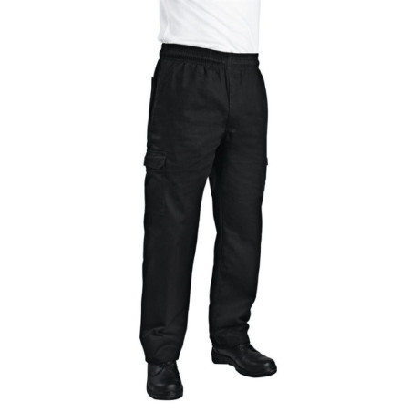 Pantalon de cuisine mixte Chef Works Slim Fit Cargo noir XL