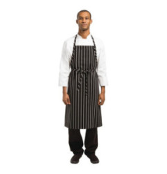 Tablier bavette tissé Chef Works Premium rayures noires et blanches