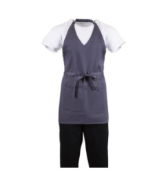 Tablier serveur col en V Whites gris anthracite
