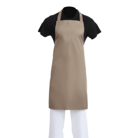 Tablier bavette Whites polyester-coton marron clair