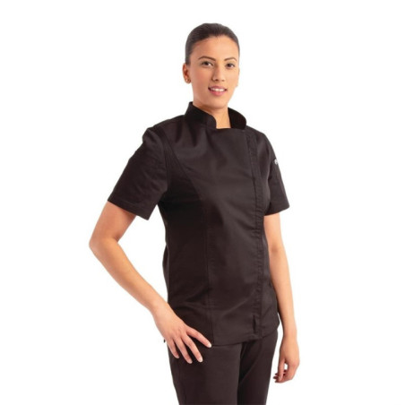 Veste de cuisine femme zippée légère Springfield Chef Works noire S