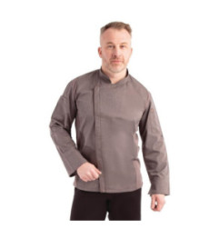 Veste de cuisine mixte légère à fermeture éclair Hartford Chef Works Urban gris graphite XS