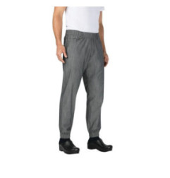 Pantalon de cuisine Works Urban Jogger 257 à fines rayures noires et blanches XL