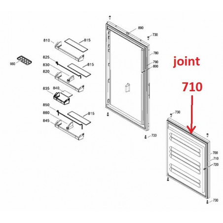 KIT JOINT DE PORTE A COLLER LIEBHERR (710)