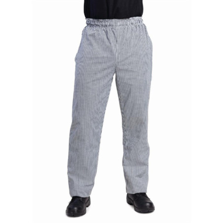 Pantalon de cuisine mixte Whites Vegas petits carreaux noirs et blancs L