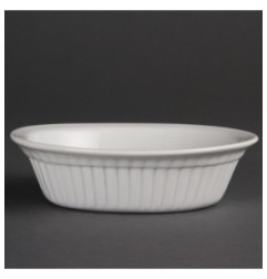 Plat à tourte ovale blanc Olympia (Lot de 6)