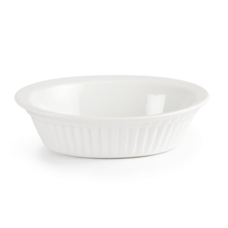 Plat à tourte ovale blanc Olympia (Lot de 6)