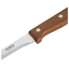 Couteaux à viande Olympia manche en bois (Lot de 12)
