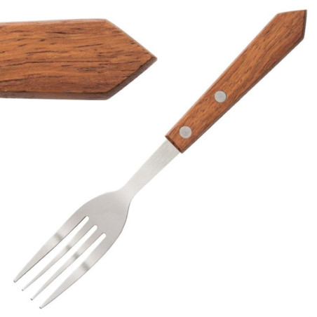 Fourchettes à viande Olympia manche en bois (Lot de 12)