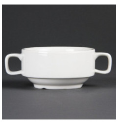 Bol à soupe avec anses blancs Olympia 115mm (Lot de 6)