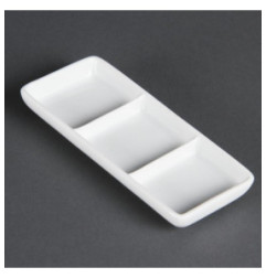 Plat à 3 compartiments blanc Olympia (Lot de 12)