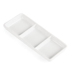 Plat à 3 compartiments blanc Olympia (Lot de 12)