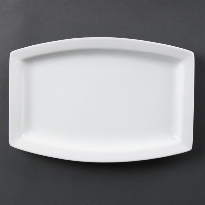 Assiette rectangulaire Olympia Whiteware 320mm (Lot de 6)