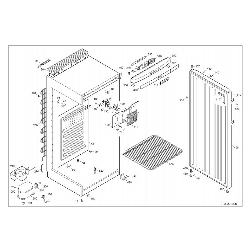 Pièce détachées pour armoire LIEBHERR (LH) - MGPV657-20F - 647