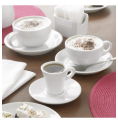 Soucoupes pour tasses à cappuccino blanches Olympia Whiteware 160mm (lot de 12)