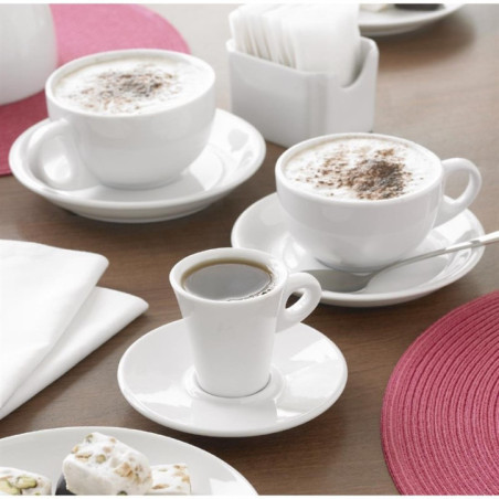 Soucoupes pour tasses à cappuccino blanches Olympia Whiteware 160mm (lot de 12)