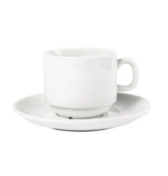 Tasse à thé empilable blanche whiteware Olympia 200ml (Lot de 12)