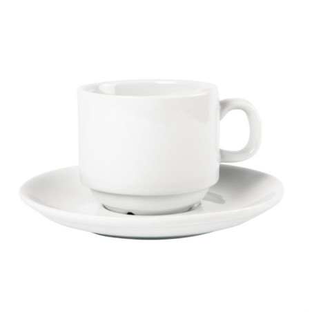 Tasse à thé empilable blanche whiteware Olympia 200ml (Lot de 12)