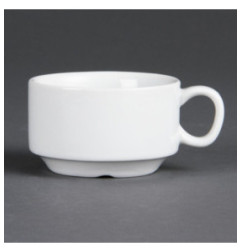 Tasses à espresso empilables Olympia Whiteware 85ml (lot de 12)
