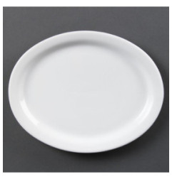 Assiettes ovales blanches Olympia 250mm (Lot de 6)