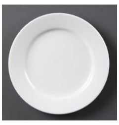 Assiettes à bord large blanches Olympia 165mm (Lot de 12)