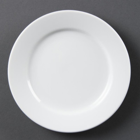 Assiettes à bord large blanches Olympia 165mm (Lot de 12)