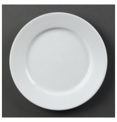 Assiettes à bord large blanches Olympia 202mm (Lot de 12)