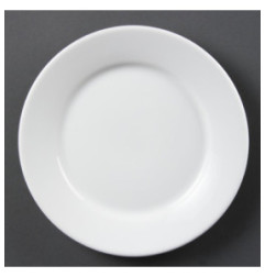 Assiettes à bord large blanches Olympia 230mm (Lot de 12)