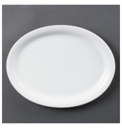 Assiettes ovales blanches Olympia 295mm (lot de 6)