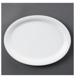 Assiettes ovales blanches Olympia 295mm (lot de 6)