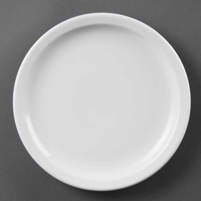 Assiettes à bord étroit blanches Olympia 230mm (Lot de 12)