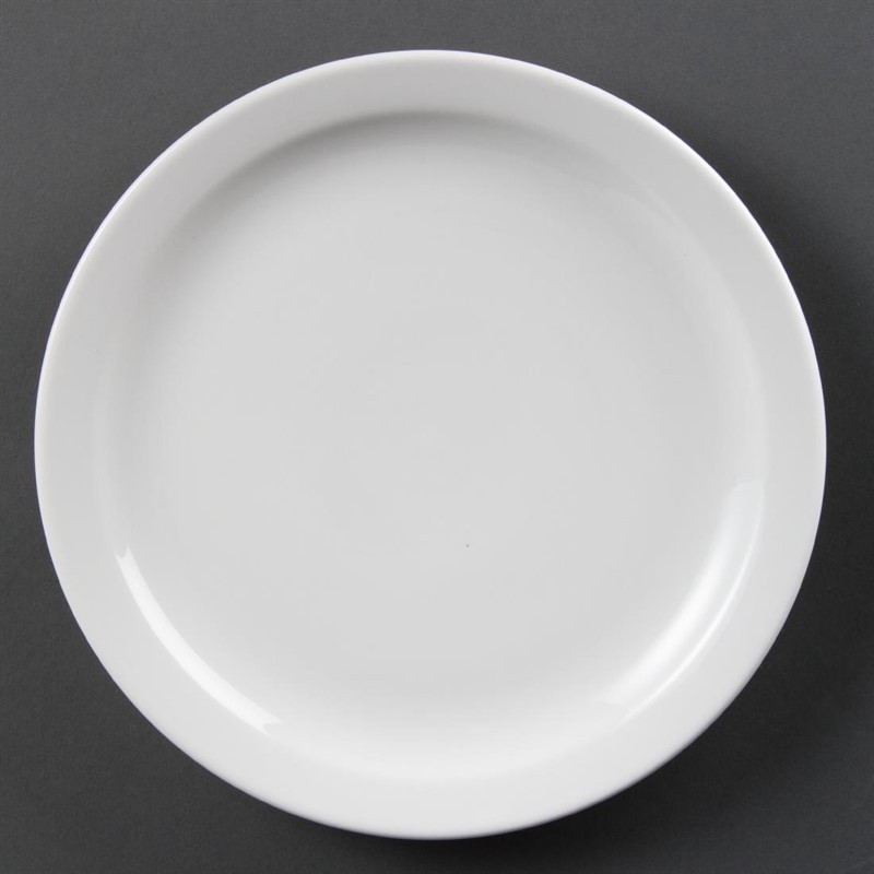 Assiettes à bord étroit blanches Olympia 250mm (Lot de 12)