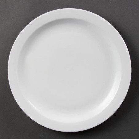 Assiettes à bord étroit blanches Olympia 280mm (Lot de 6)