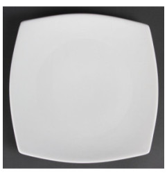Assiettes carrées bords arrondis blanches Olympia 270mm (Lot de 6)