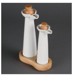 Bouteilles huile et vinaigre blanches Olympia