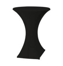 Jupe de table en jersey stretch avec fermeture éclair noire 80x105cm