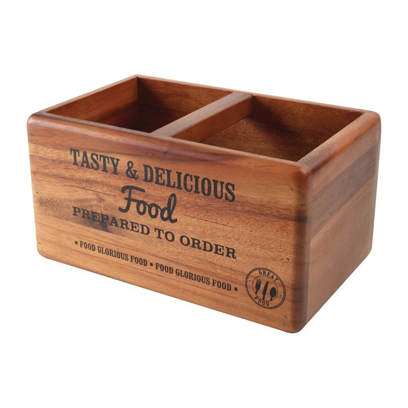 Rangement de table en acacia avec ardoise T&G Woodware Food Glorious Food