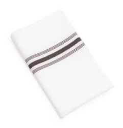 Serviettes de table bistro avec rayures noires x10