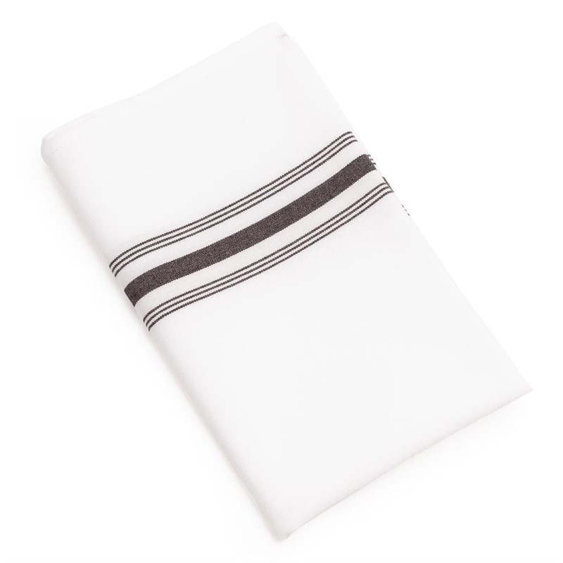 Serviettes de table bistro avec rayures noires x10