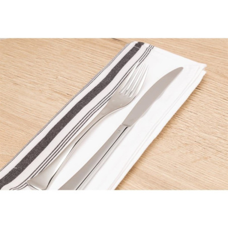 Serviettes de table bistro avec rayures noires x10