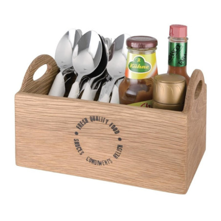 Porte-condiments en chêne avec inscription Olympia 230mm